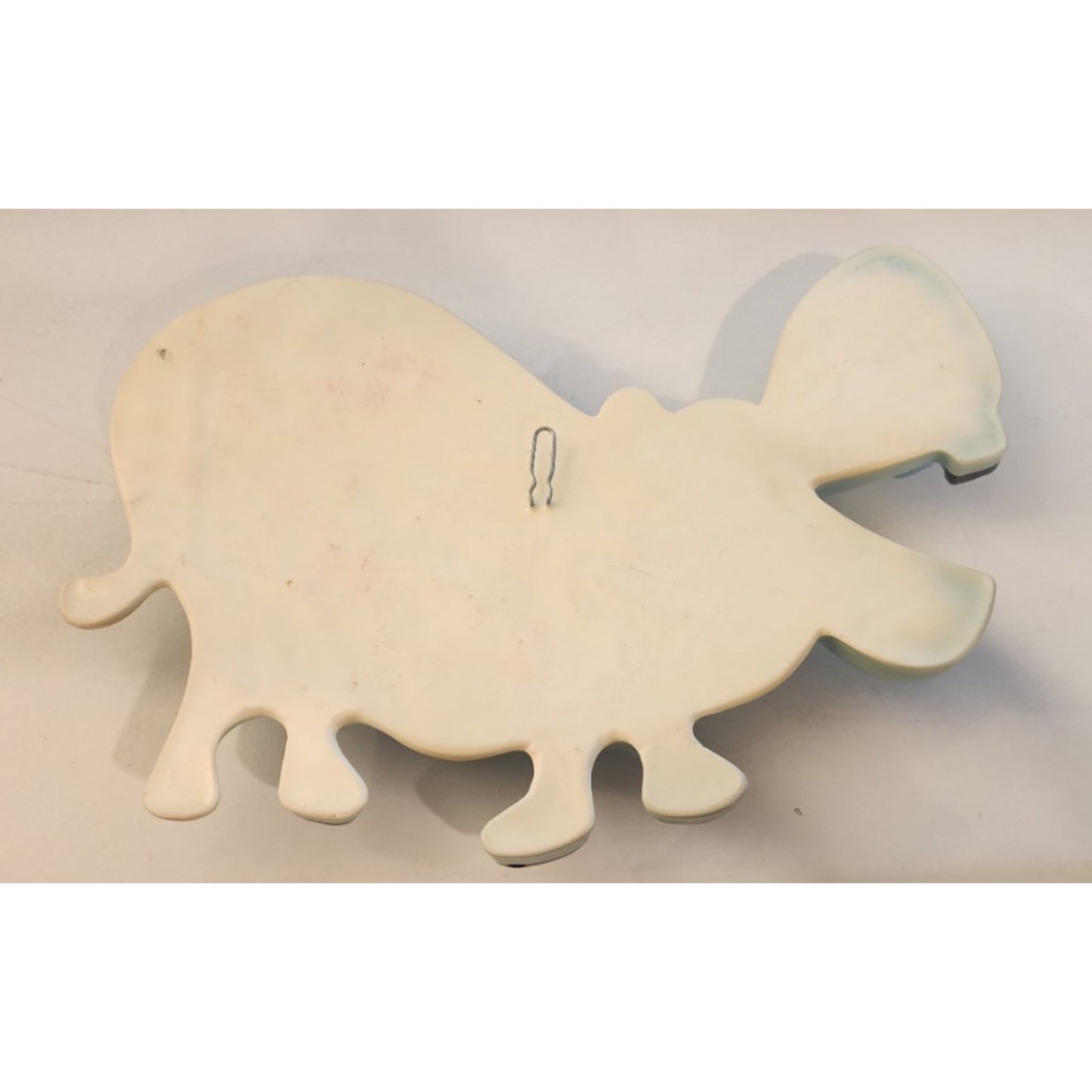 Handmade Ceramic Hippo Wall Hanging - Approx 10" X 8" - Cute, Blue, black, red