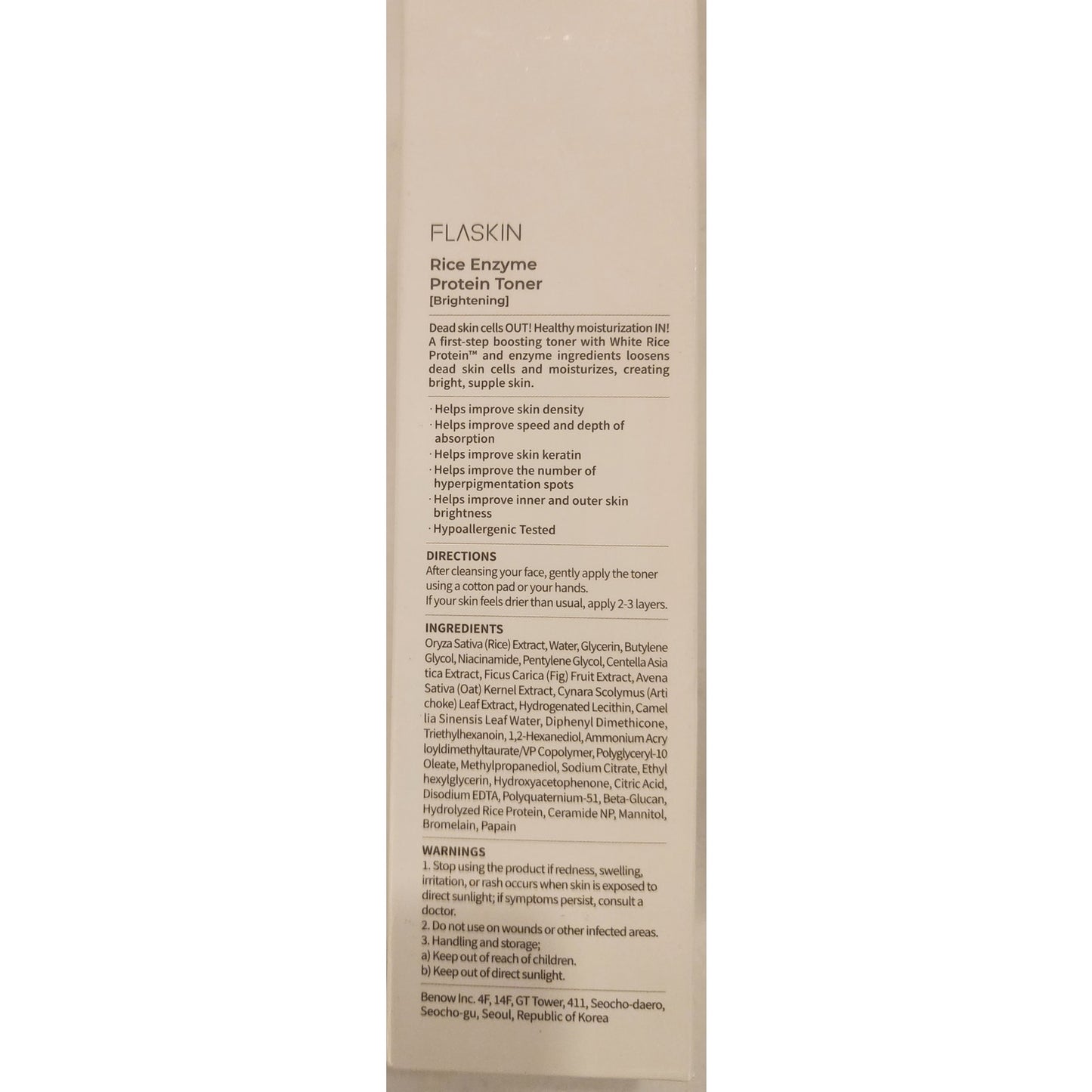 FLASKIN Rice Enzyme Protein Toner – 250ml – NEW Sealed – Exp 08/13/2027