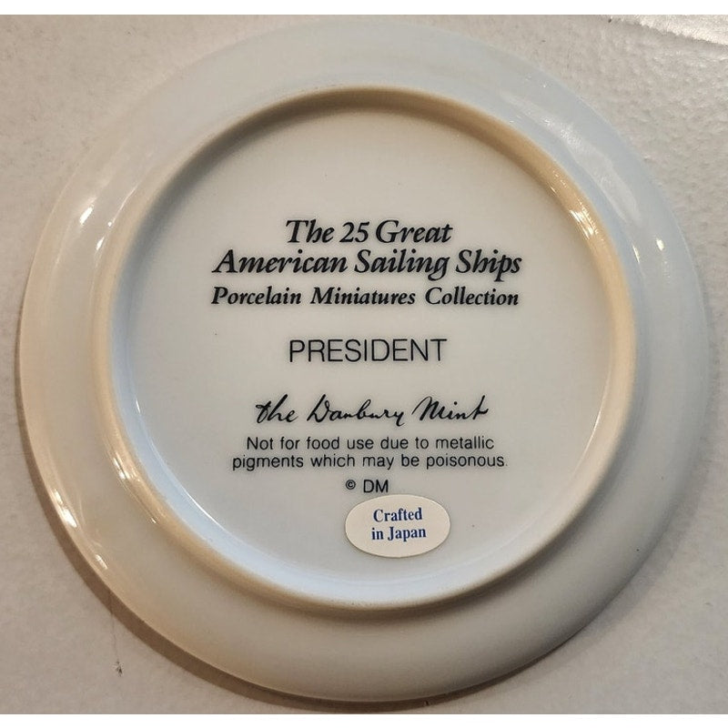 Danbury Mint Great American Sailing Ships Miniature Plate PRESIDENT Japan