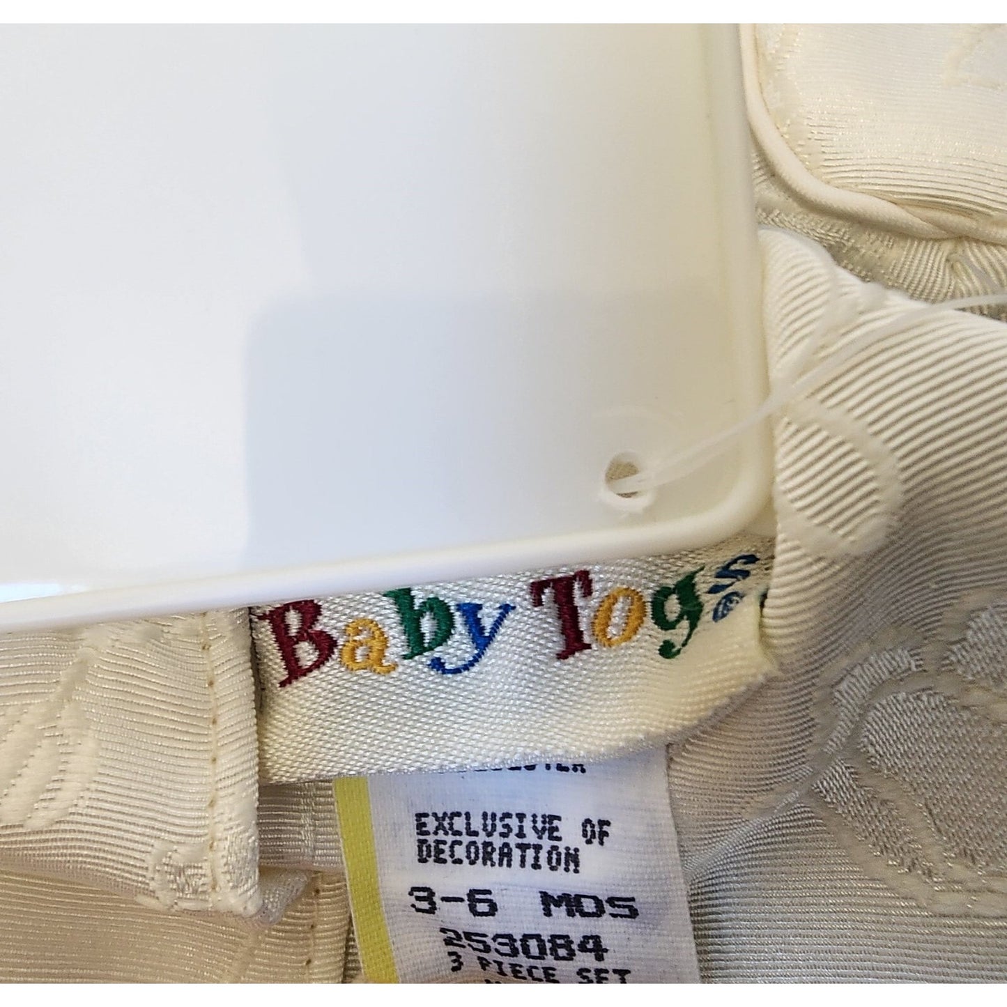 Vintage - Off White Baby Togs Girls Dress w/shoes - 3-6 Mo - Party/Formal