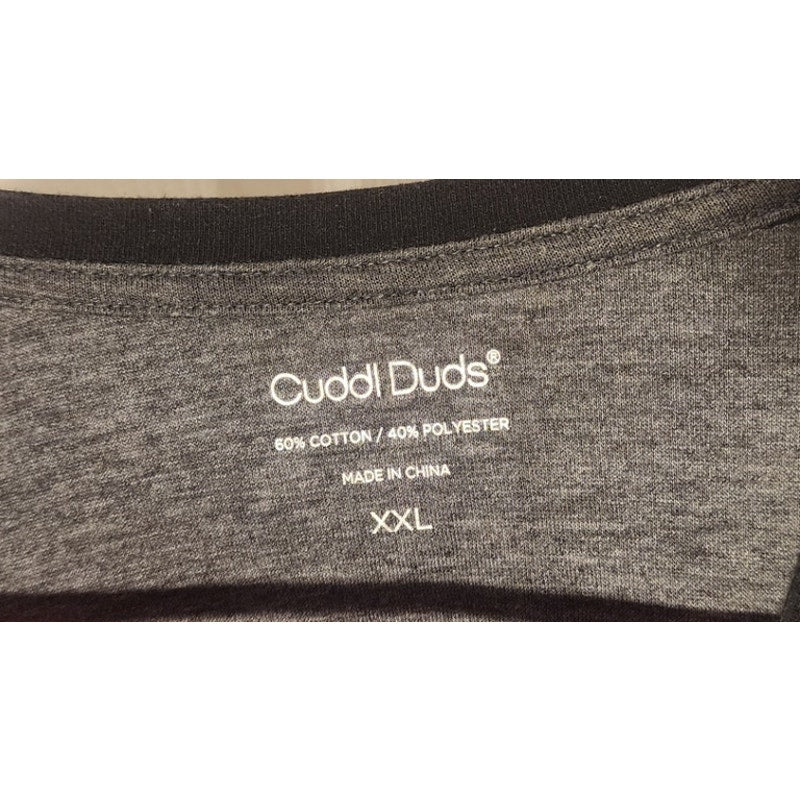 Cuddl Duds Mens XXL Black Long Sleeve Crewneck Top Thermal Base Layer Tee