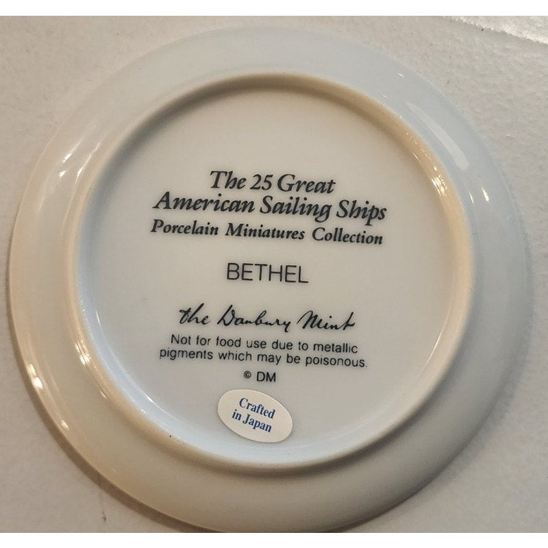 Danbury Mint Great American Sailing Ships Miniature Plate BETHEL Japan