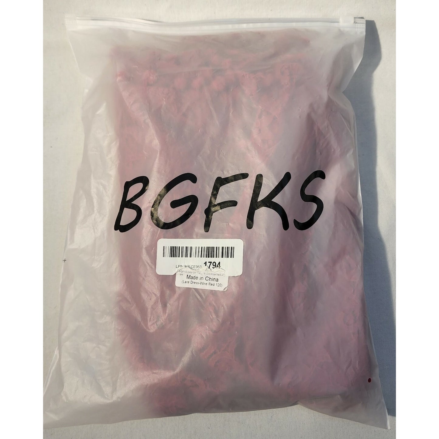 BGFKS Baby Girl Tutu Dress Elegant Lace Pom Pom w/Flower - Wine Red, Size 4T