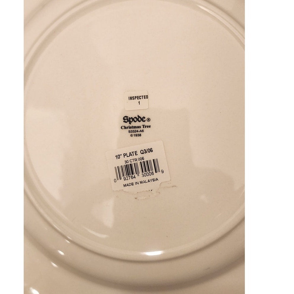 Spode Christmas Tree Dinner Plate 10 Inch S3324-A6 Fine China Holiday Vintage