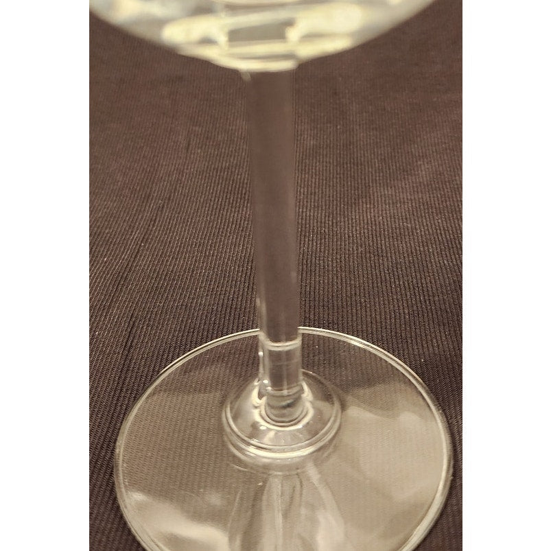 Vintage Hand Blown Lead Crystal Water Wine Goblets 7 Inch Set of 4 Flat Stem