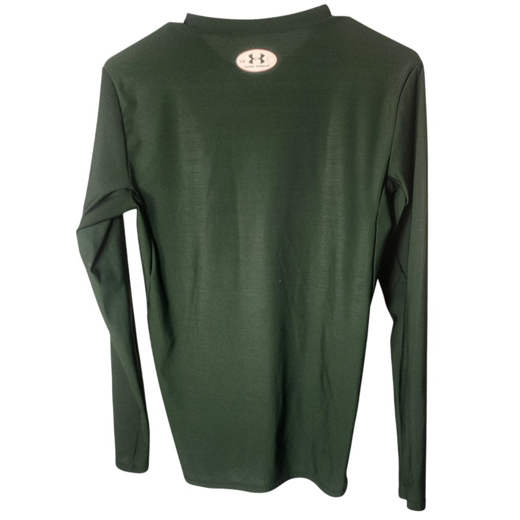 Under Armour Mens HeatGear Long Sleeve Athletic Shirt Green Size Large