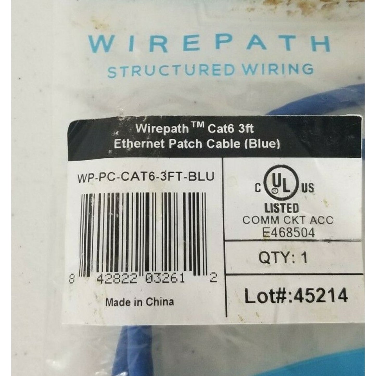 5 - 3' , Cat6, Ethernet Patch Cables, Blue.