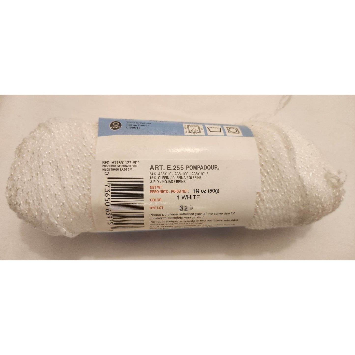 Red Heart - Baby Fingerling Yarn - 3 Ply - 1 Skein - 1.75oz - 1 White - Sparkle