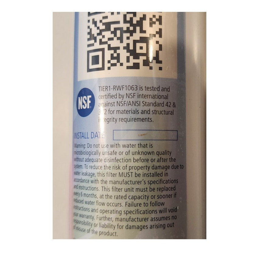 Pack of 3 - Tier 1 RWF1063 Refrigerator Water Filter.
