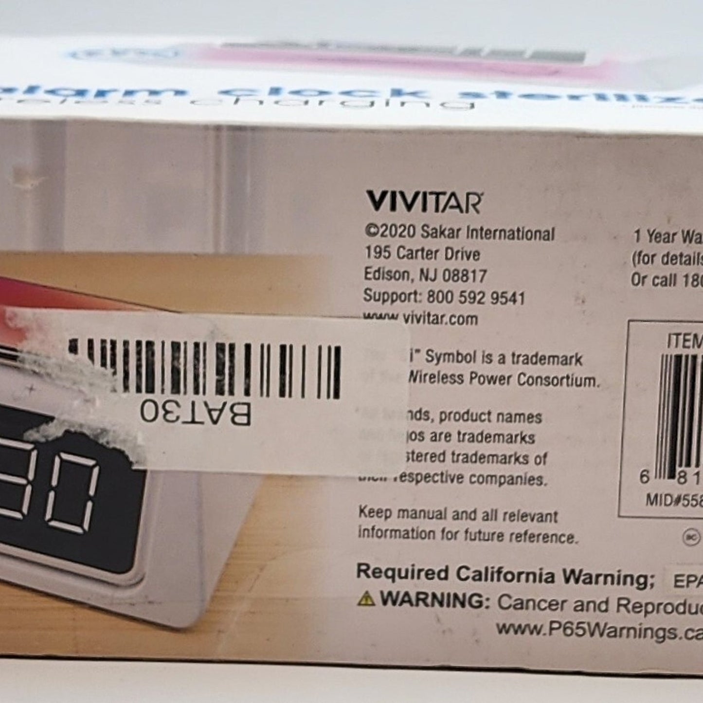 PureMobile by Vivitar - UV alarm clock sterilizer - w/Wireless Charging