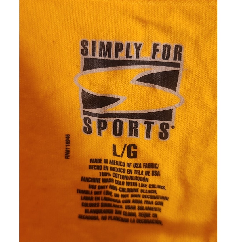 Vintage Simply For Sports Brazil Soccer Graphic T-Shirt Men's Large Yellow Tee
