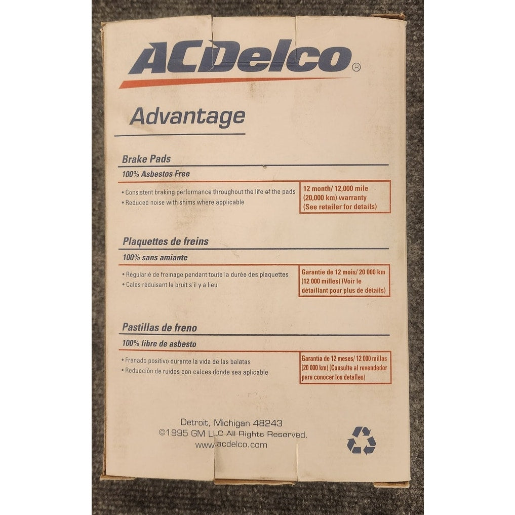 GM OEM ACDelco Rear Brake Pad Set 19286096 14D785MH Silverado Tahoe Sierra Yukon