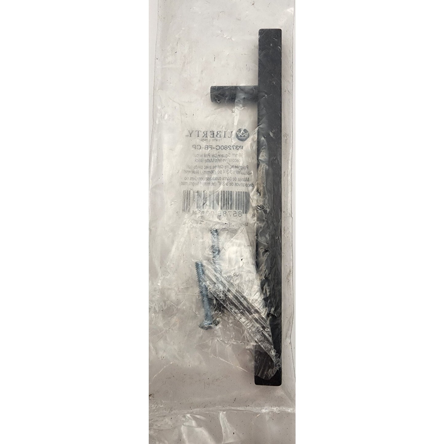 Liberty Square Bar Cabinet Pull - Flat Black 3.75 in P37280C-FB-CP