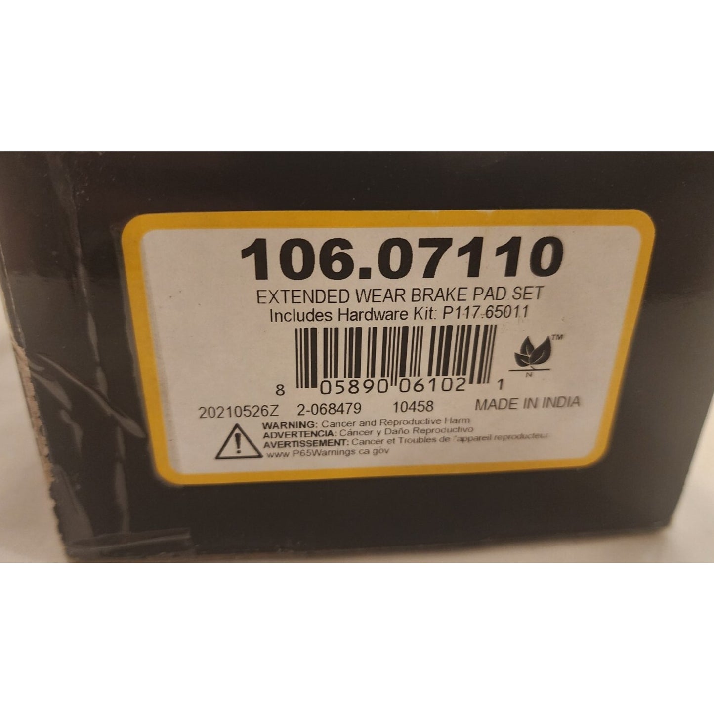 PosiQuiet - 106.07110 - Extended Wear Brake Pad Set - Includes Hardware Kit