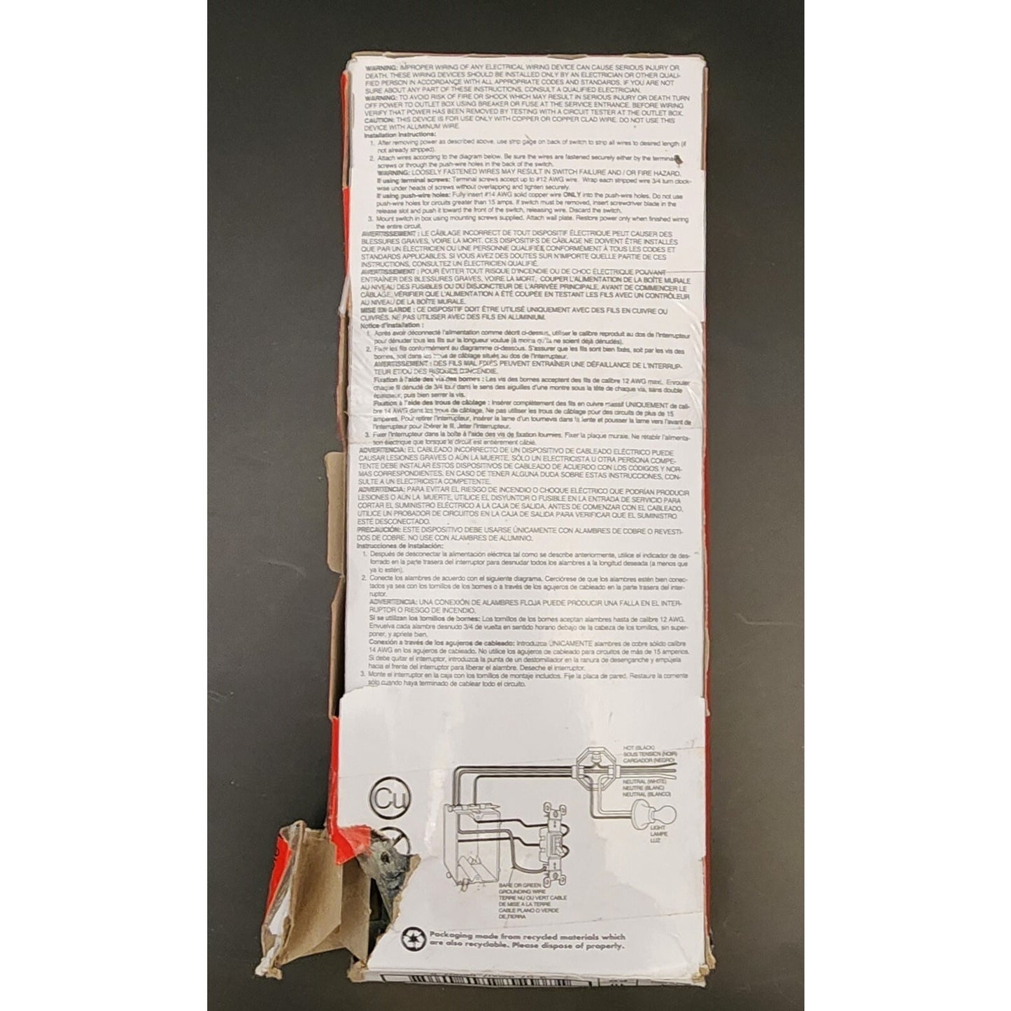 Box of 7 - Pass & Seymour Single Pole Ivory Toggle Switch - 660-IG