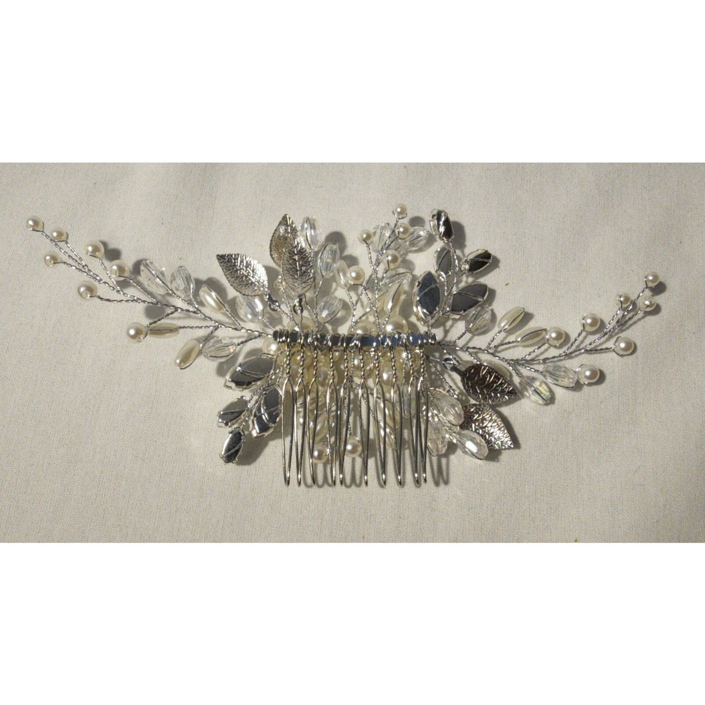 Yean Bride Leaf - Bridal Hair Comb - Pearl Wedding Hair Piece