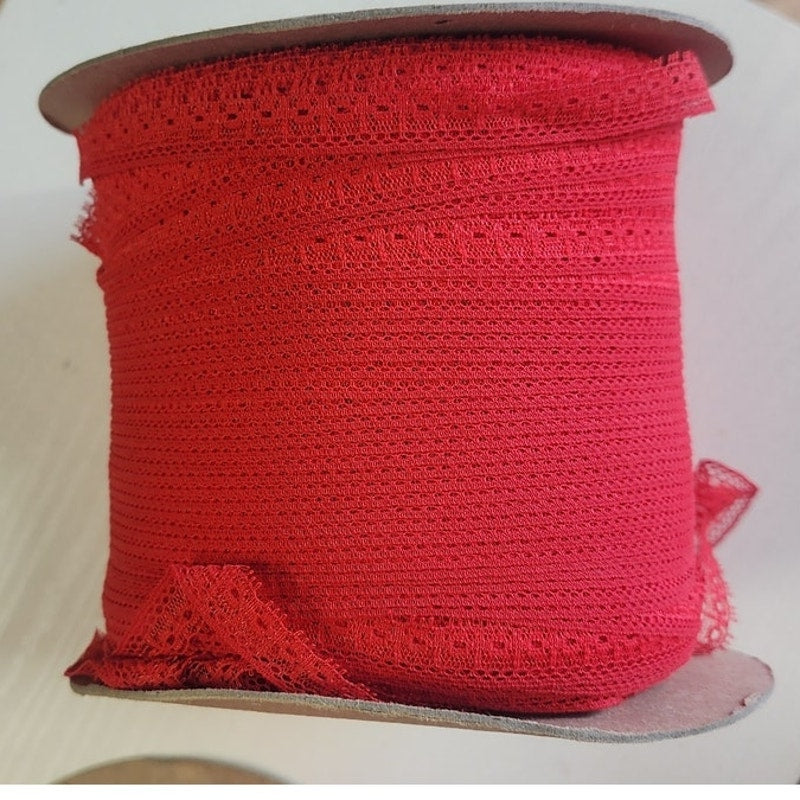 Vintage Wrights Native Textiles 1/2" Red Trimming Ribbon 300+ Yd Roll PATT 22250