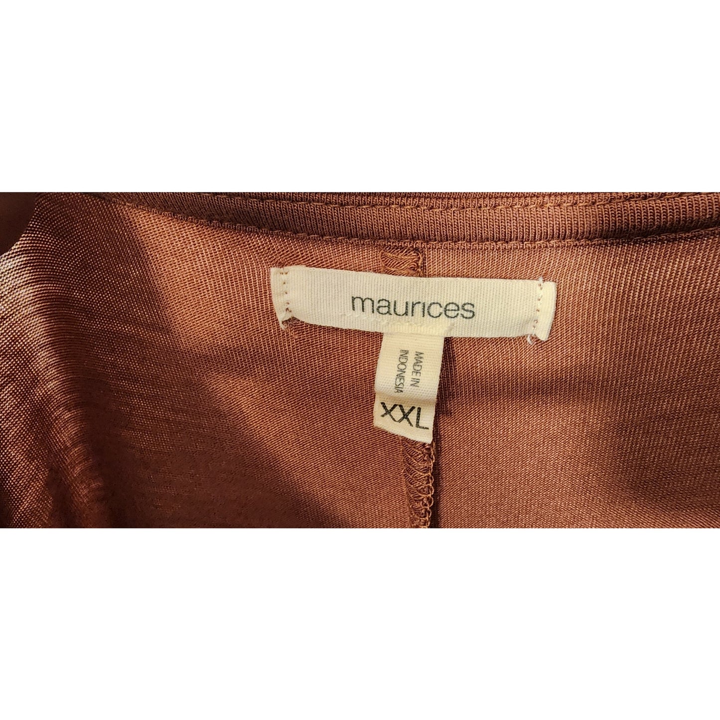 Maurices Puff Sleeve Top Women’s XXL Brown Rust Short Sleeve Blous