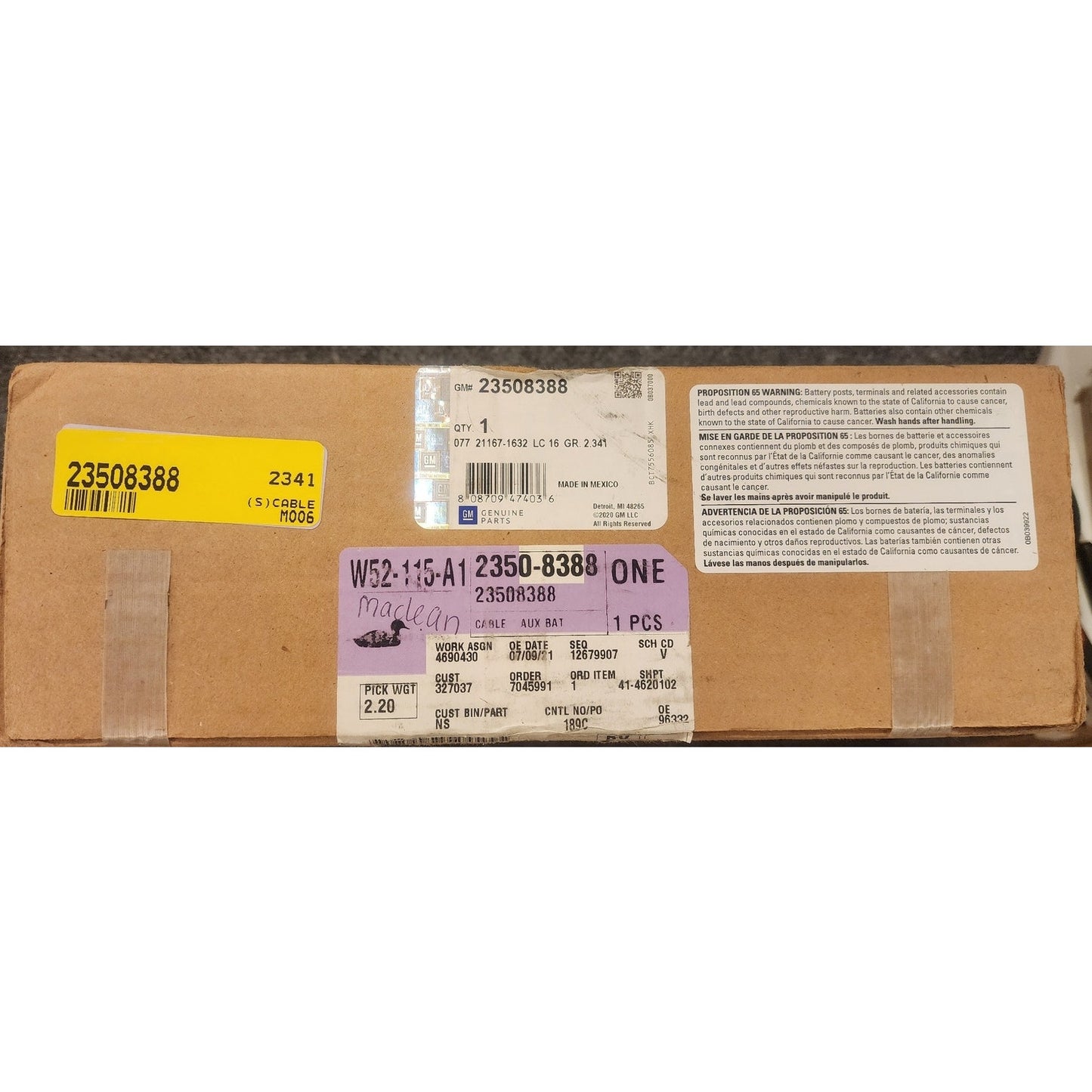 GM OEM Auxiliary Battery Negative Cable 23508388 Silverado Sierra 6.6L Diesel