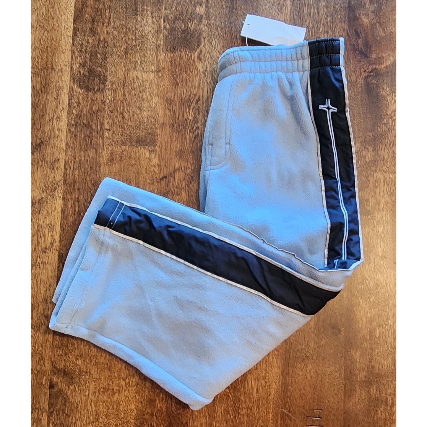 OLD NAVY KIDS Fleece Pants - Light Blue w Navy Stripes - Size 4T - Pocket