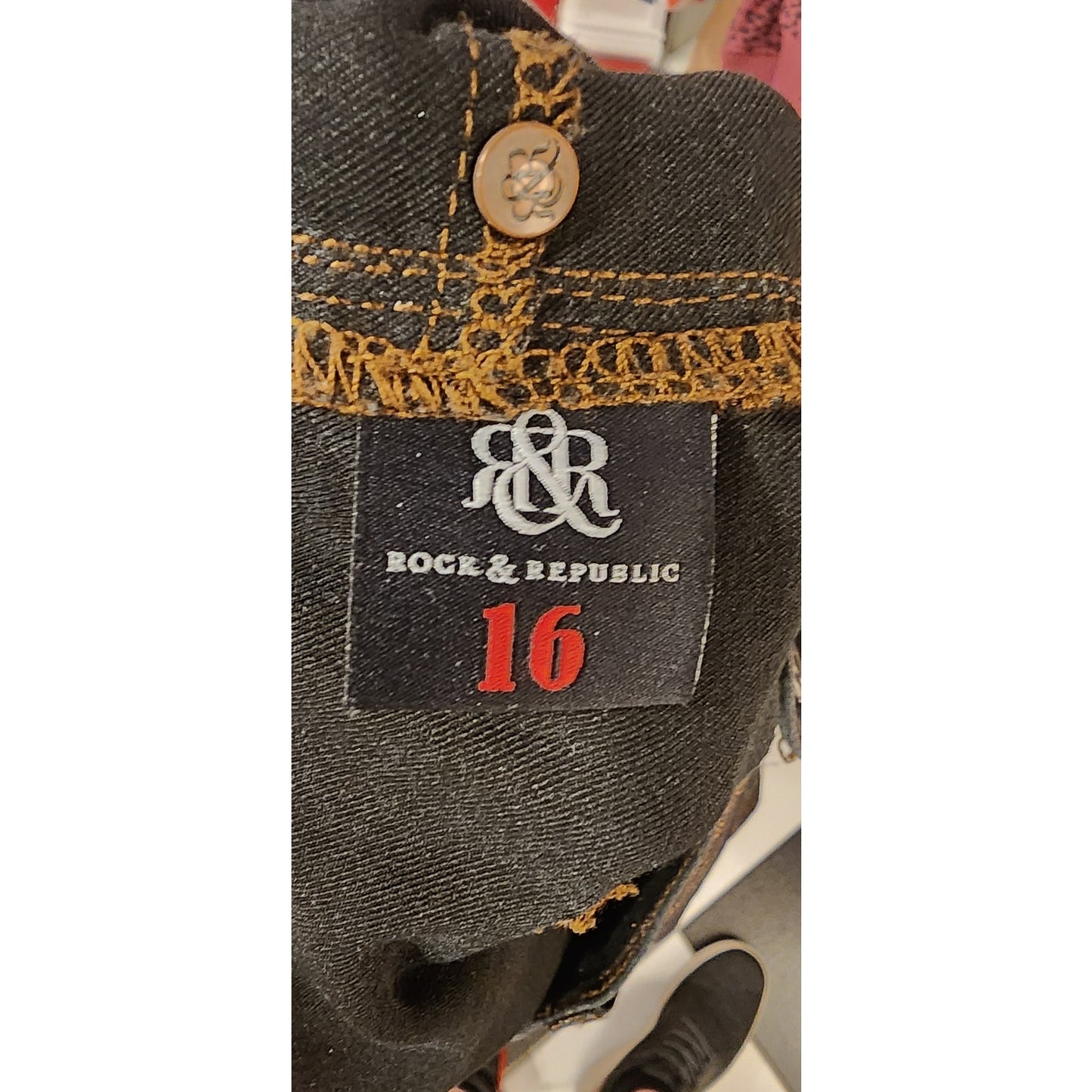 Rock & Republic Metallic Coated Jeans Women’s 16 Bronze Shiny Pants