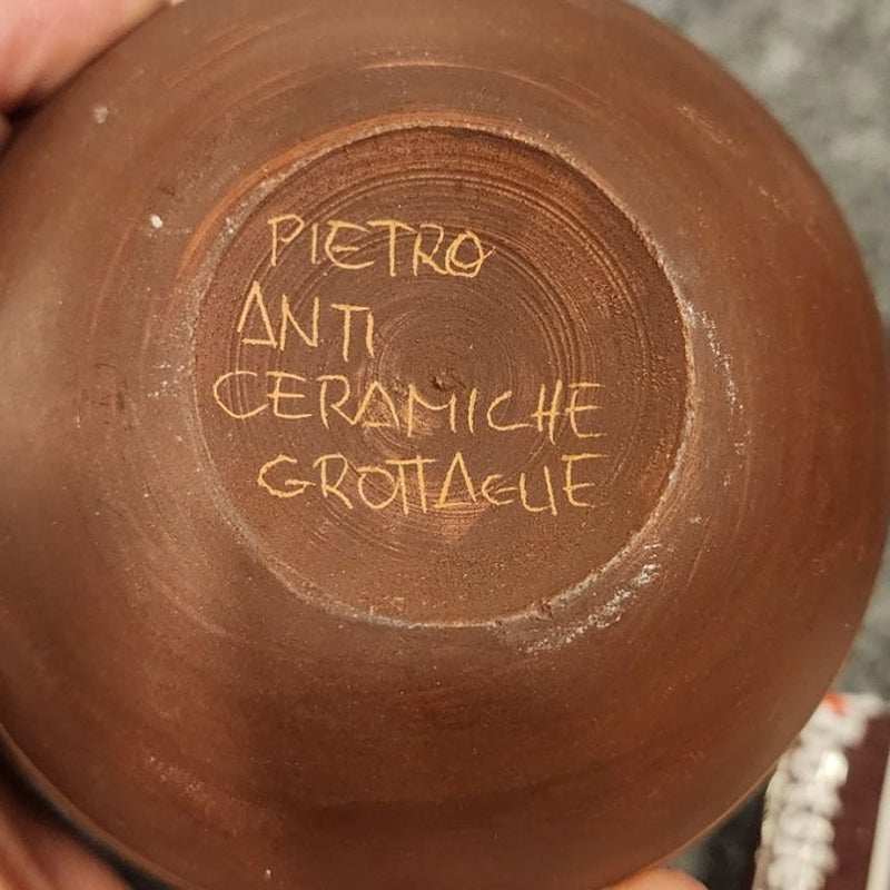 Vintage Pietroanti Ceramiche Grottaglie Ceramic Pitcher Vase Italy