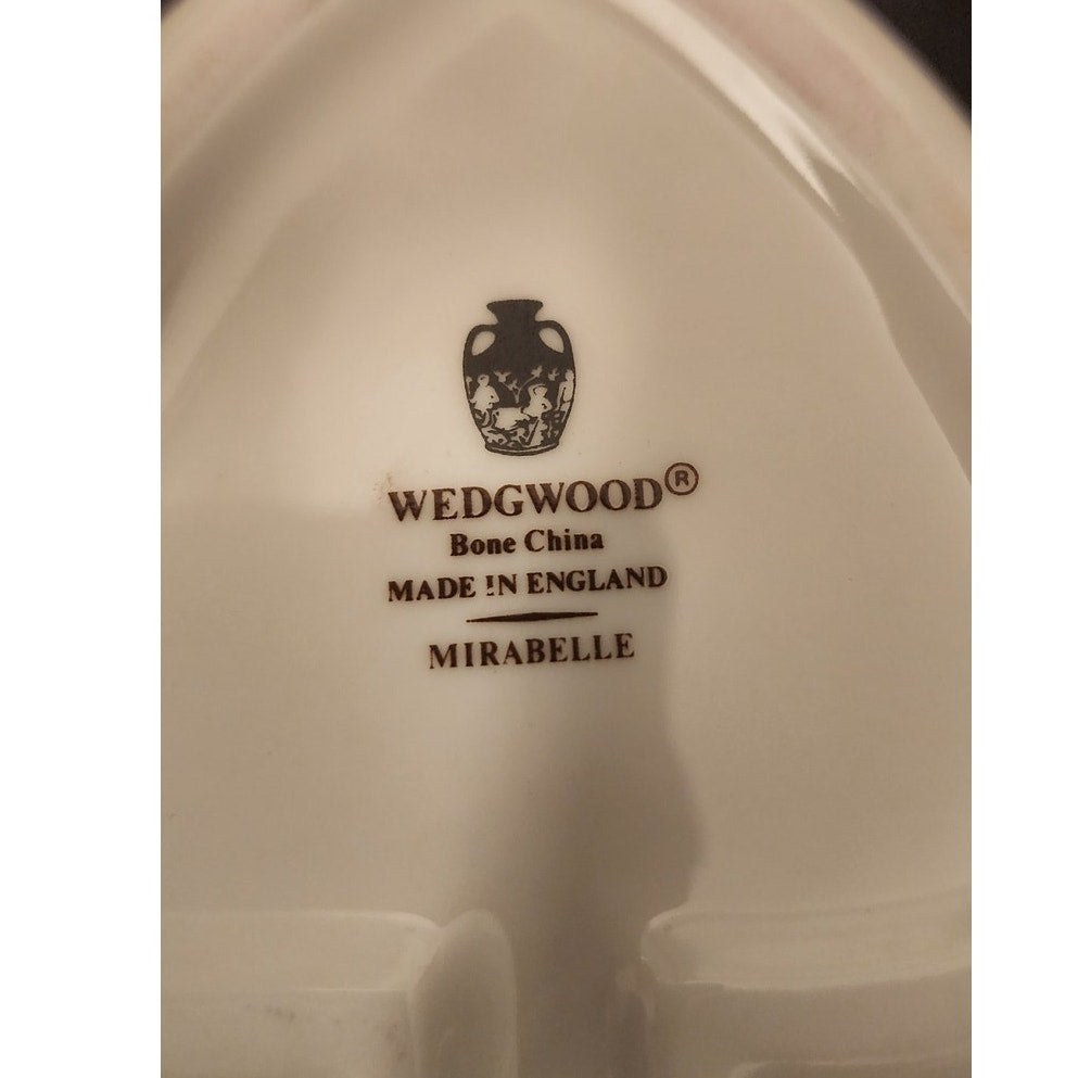 Vintage Wedgwood Mirabelle Fine Bone China Oval Trinket Dish Pin Tray England