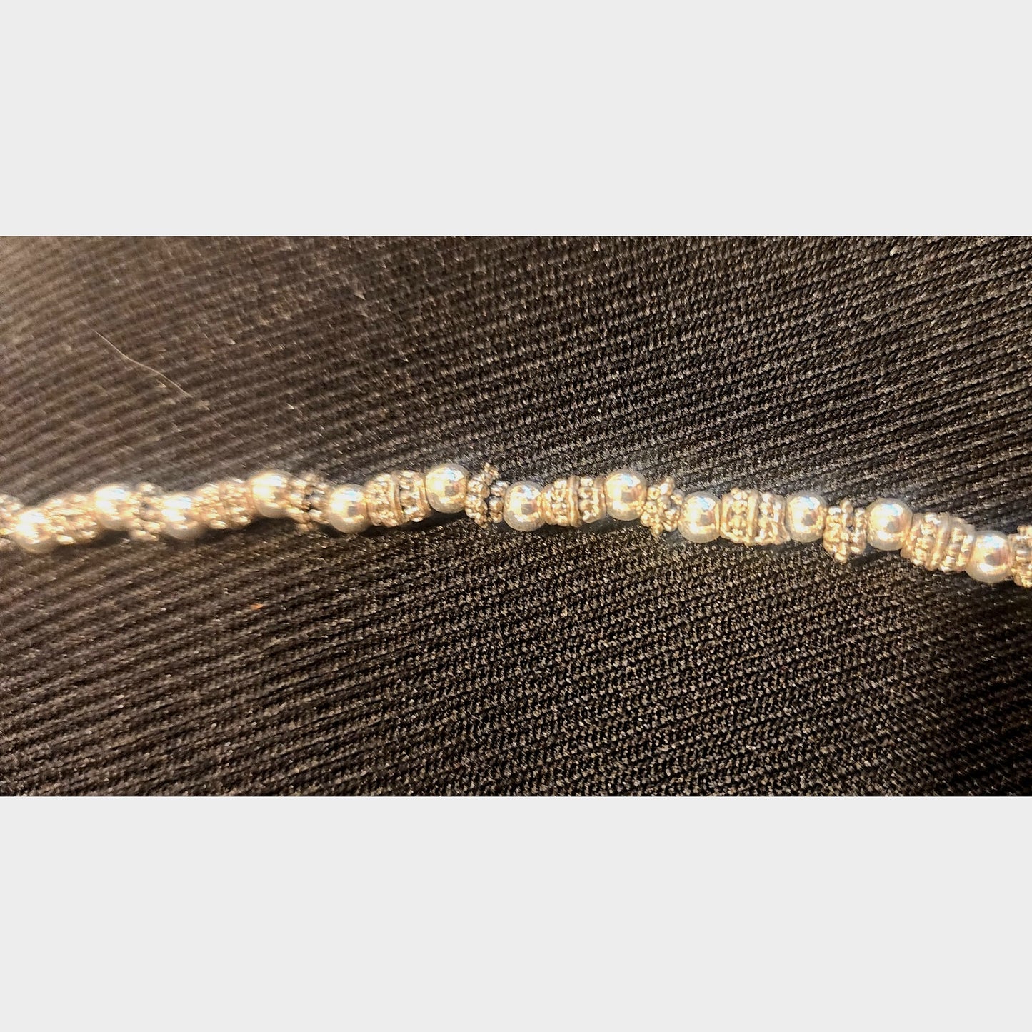 Napier Silver‑Tone Beaded Chain Necklace 23” Signed Vintage Classic