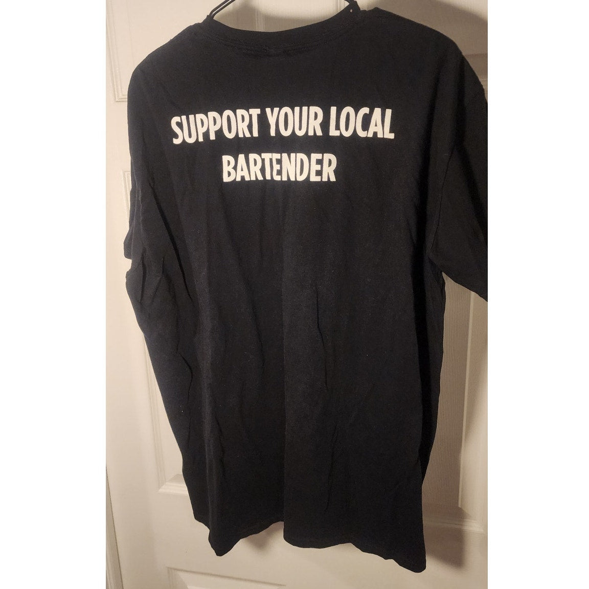 Gildan New Amsterdam Support Your Local Bartender T-Shirt Black 2XL Graphic