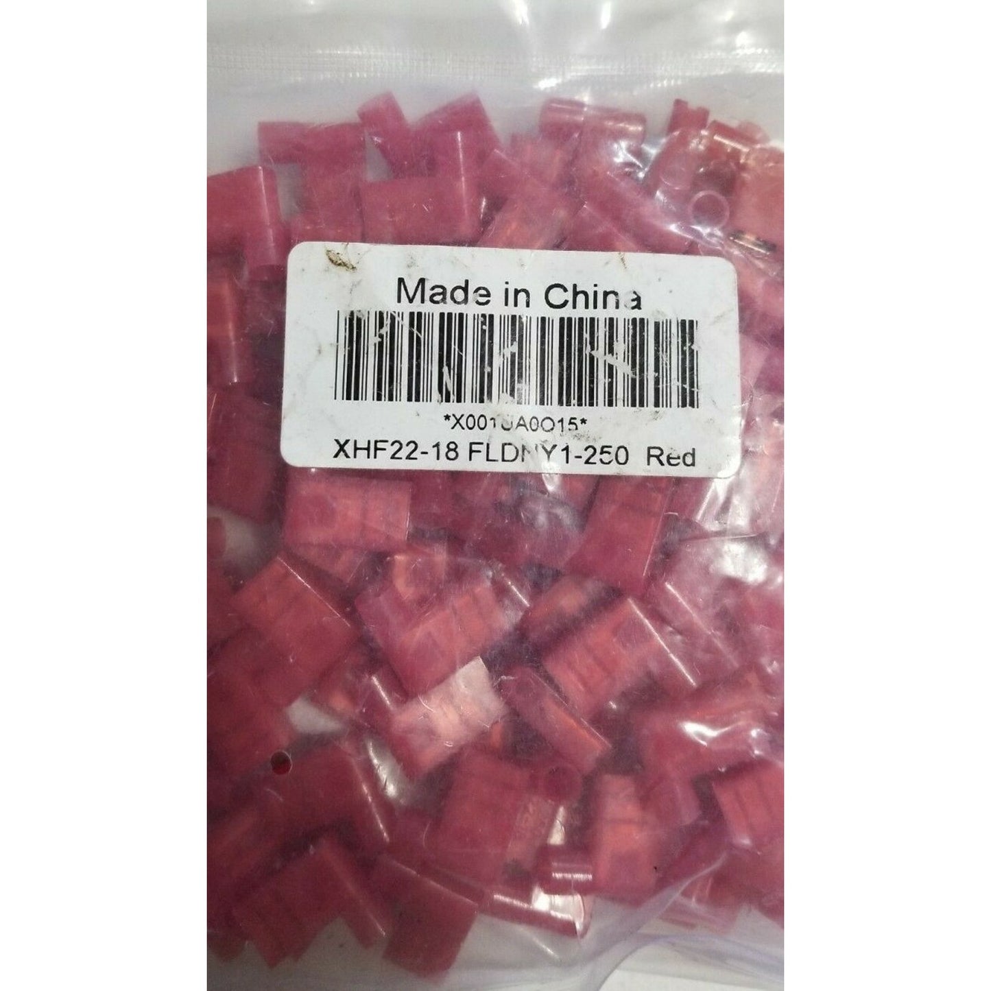 Female Insulated Quick Disconnect Connecters AWG 22-16 RED - 100 pk - FREE SHIP