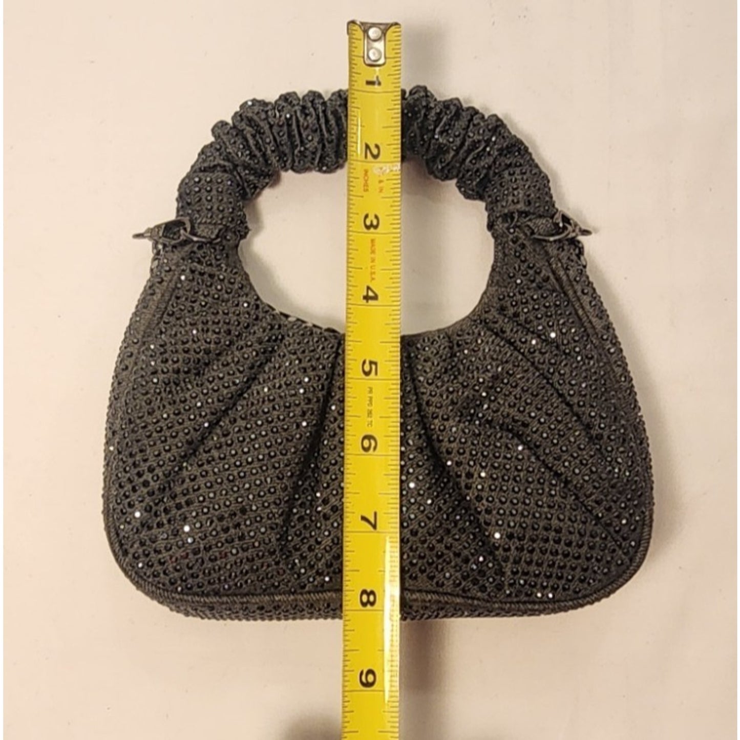 ALDO - Women's Handbag - Black with Rhinestones - IVALIAX D21- Apprx. 8X8 inches