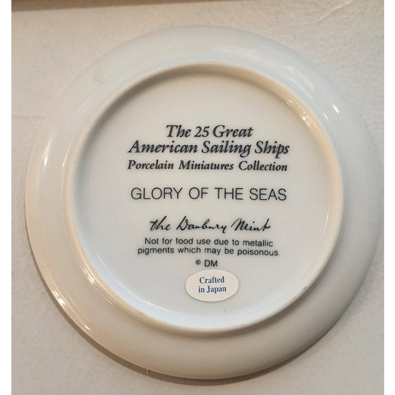 Danbury Mint Great American Sailing Ships Miniature Plate GLORY OF THE SEAS