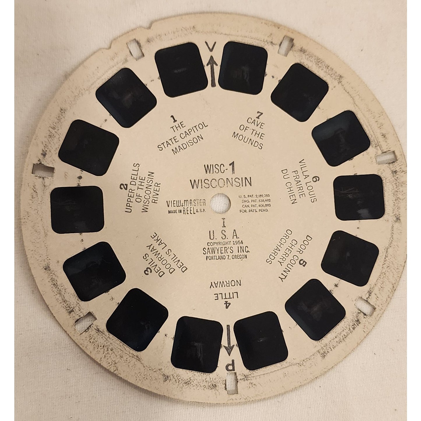 Vintage Sawyer's View-Master Model C Bakelite 1954 Wisconsin Reel Original Box