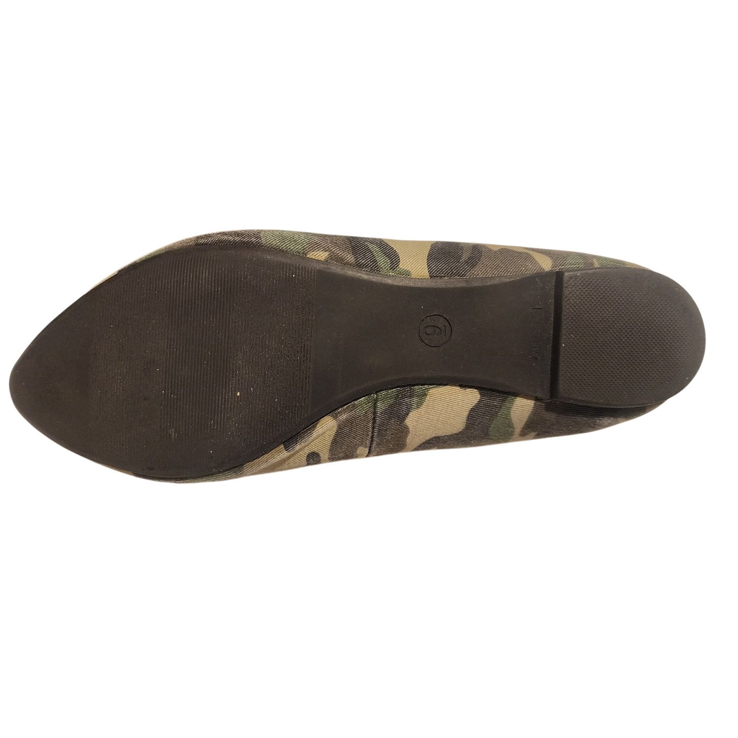 Mossimo Women Size 9 Camouflage Ballet Flats Gold Studded Spiked Heel Shoes Camo
