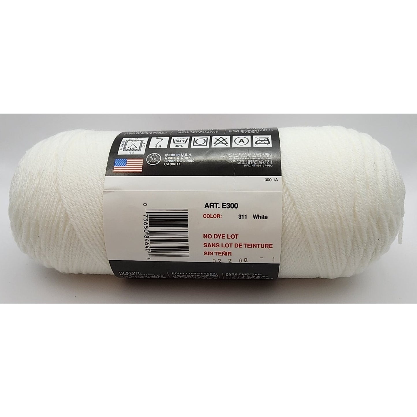 (1) Red Heart Yarn - Super Saver - White No. 311 - 8 oz Skein