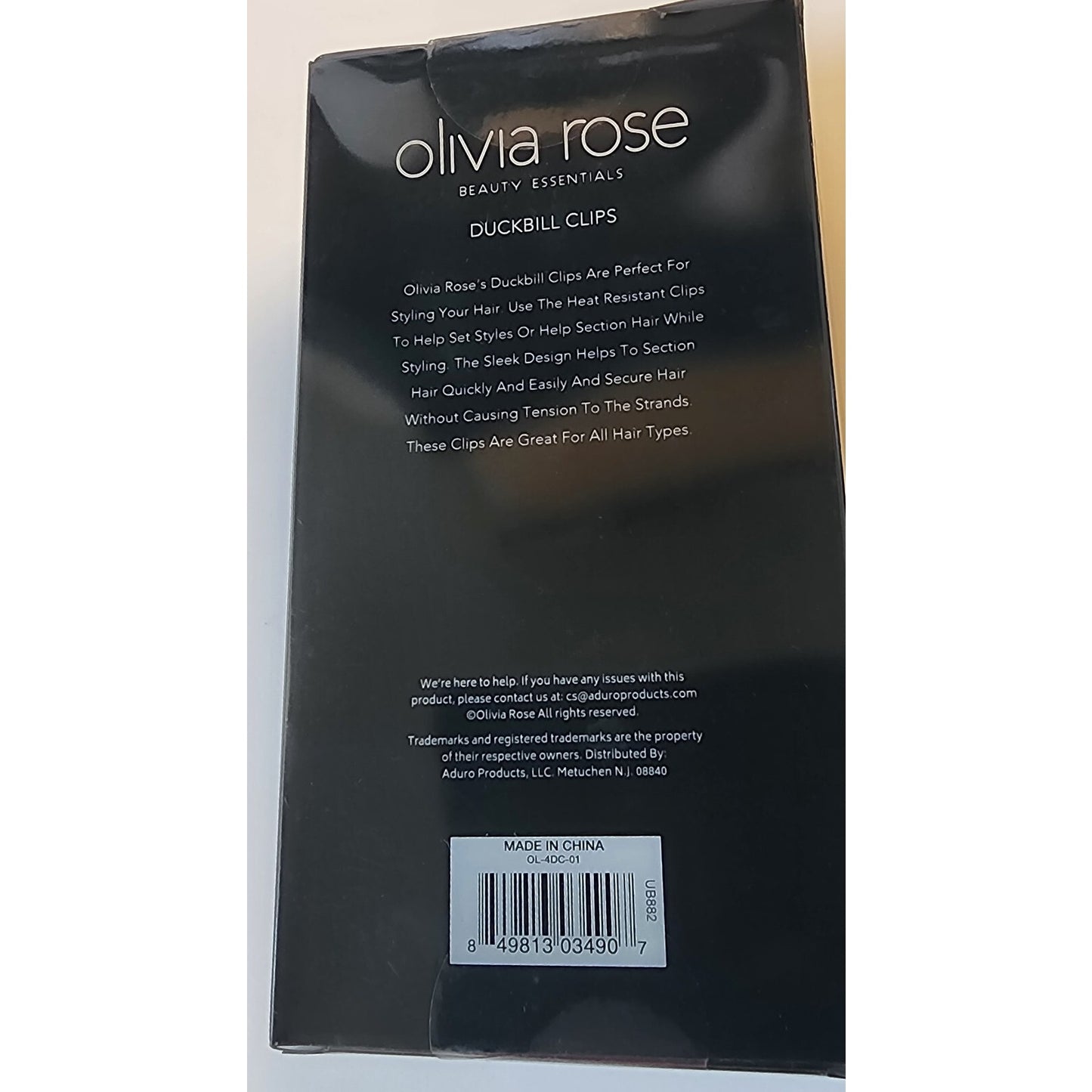 Olivia Rose - Duckbill Clips - Black - 4 Pack - New