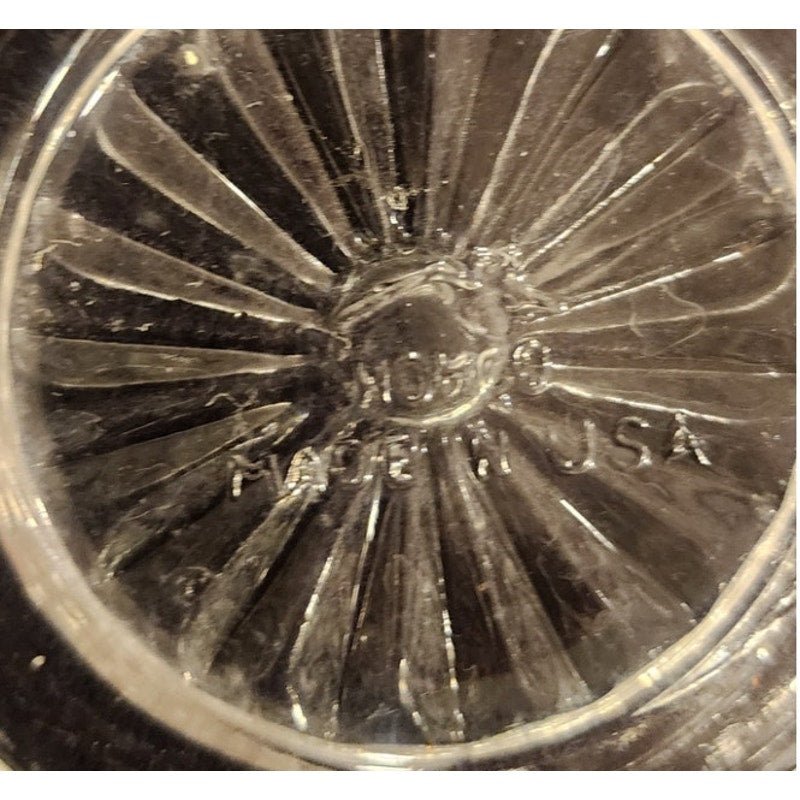 Homco USA Crystal Bowl – 5¼" Scalloped Rim Hex Pattern – Vintage Pressed Glass