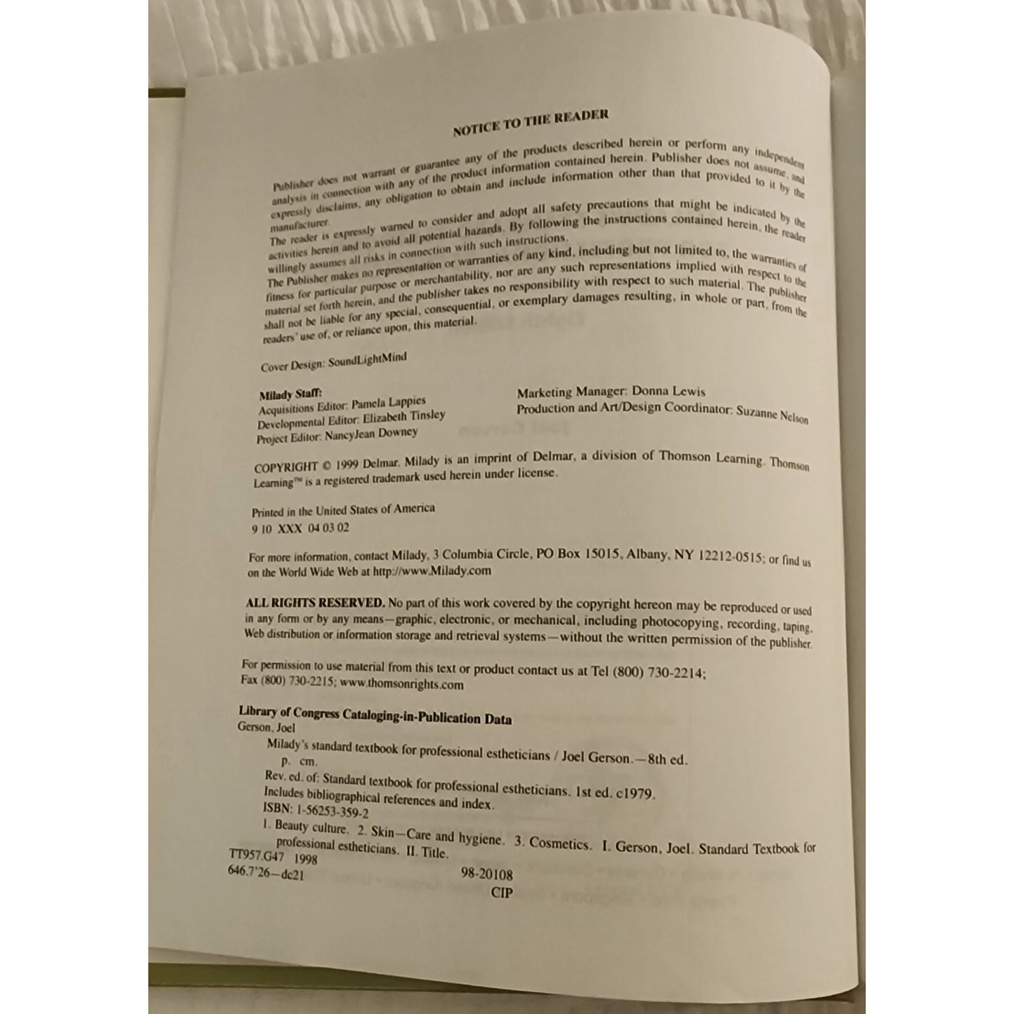 Milady’s Standard Textbook for Professional Estheticians – Revised Edition
