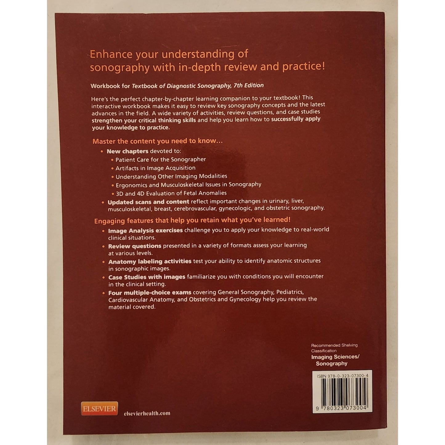Workbook for Textbook of Diagnostic Sonography 7th Edition Hagen-Ansert Unused