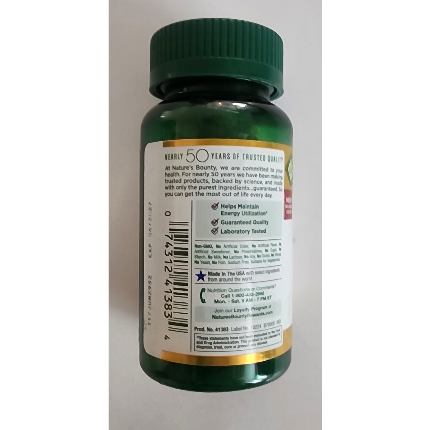 Nature's Bounty- Iron- 65mg, 325 mg Ferrous Sulfate, 100Tablets- EXP 06/2027