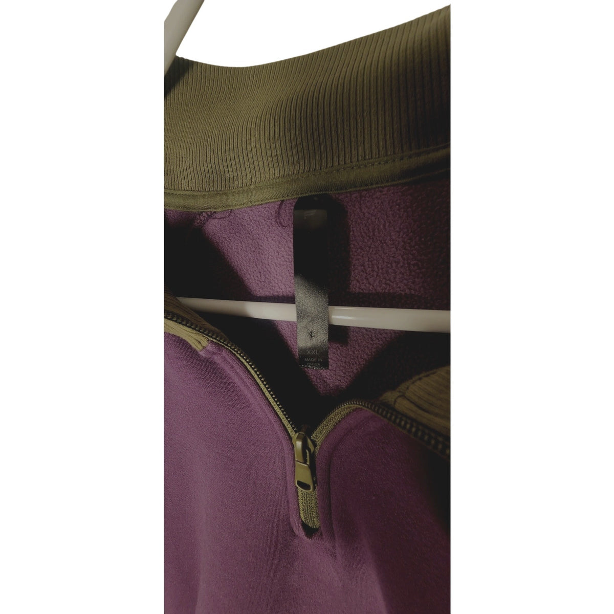 Fila Mens 2XL 1/4 Zip Pullover Sweatshirt Plum Olive Green Neckline Athletic