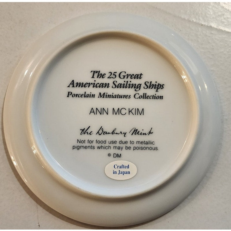Danbury Mint Great American Sailing Ships Miniature Plate ANN MCKIM Japan