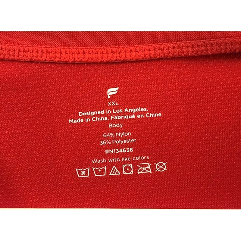 Fila Mens XXL Red Short Sleeve Graphic T-Shirt Performance Athletic Tee