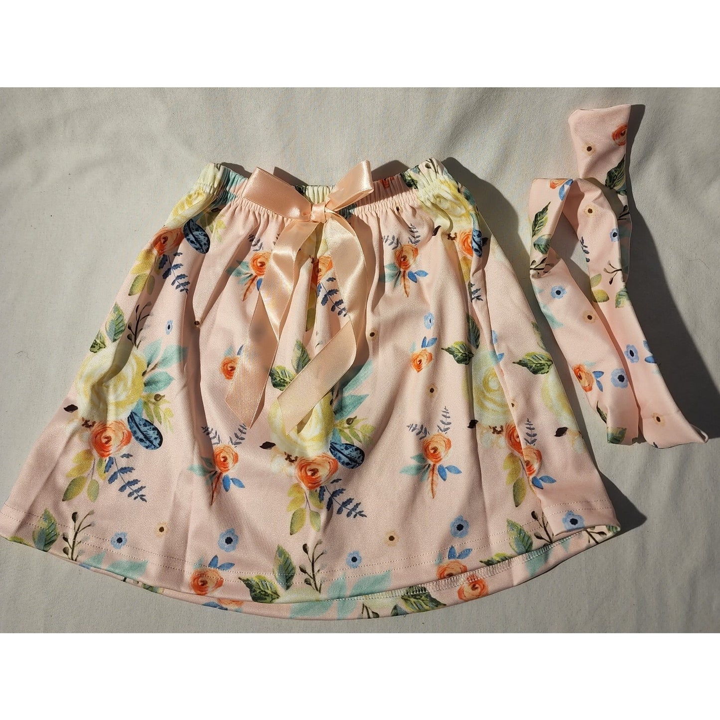 Toddler Baby Girls Little Sisters Shirt/Floral Skirt Outfit - Cute - 3-4T