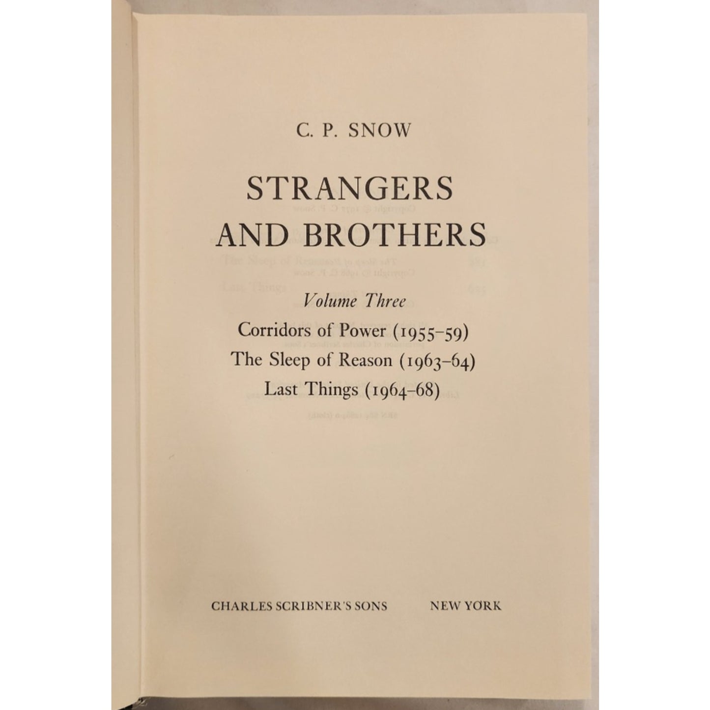 Strangers and Brothers - Volumes I, II, and III - C.P. Snow - Scribers