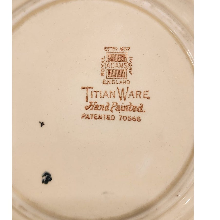 Vintage Adams Royal Ivory Titian Ware Hand Painted Plate England