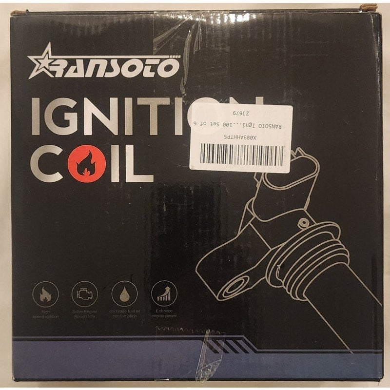RANSOTO ZJ679 Ignition Coils & Spark Plugs Set of 6 - Open Box - Coils Sealed