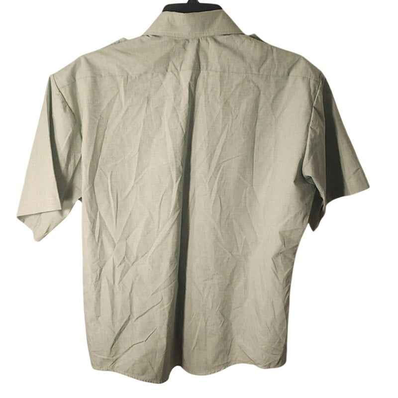 Garrison Collection By Davids Green Short Sleeve Button Up Shirt Size 17.5