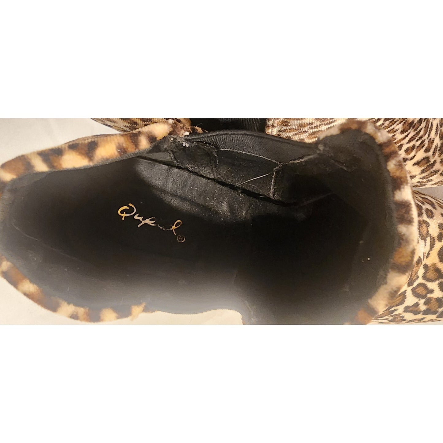 Qupid Leopard Print Ankle Boots Size 10 Slightly Used