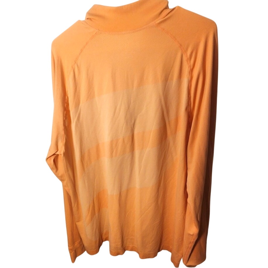 Fila Mens 2XL Peach Orange Long Sleeve Henley Shirt Athletic Top